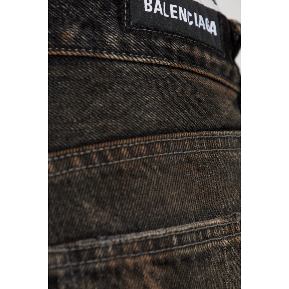 Balenciaga Vintage effect denim shorts Black Dames