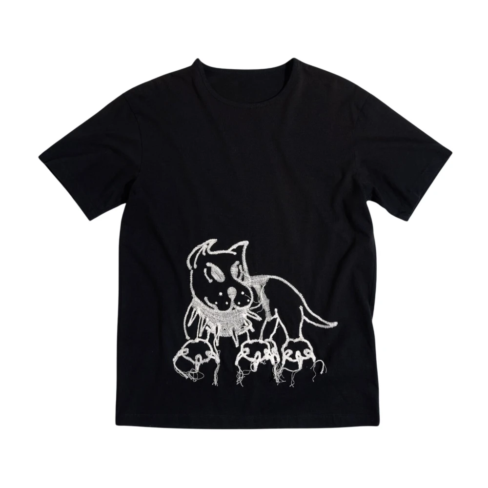 Chito Men's Black T-Shirts, L, Logo Motif T-Shirt