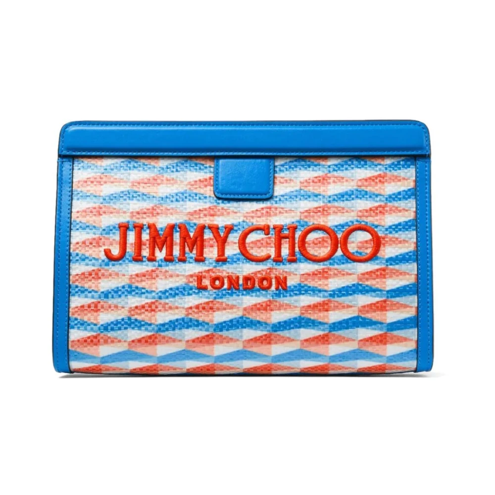 Jimmy Choo Avenue Tassen Blauw Diamant Print Multicolor Dames