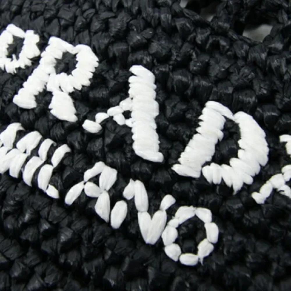 Prada Vintage Pre-owned Raffia shoulder-bags Black Dames