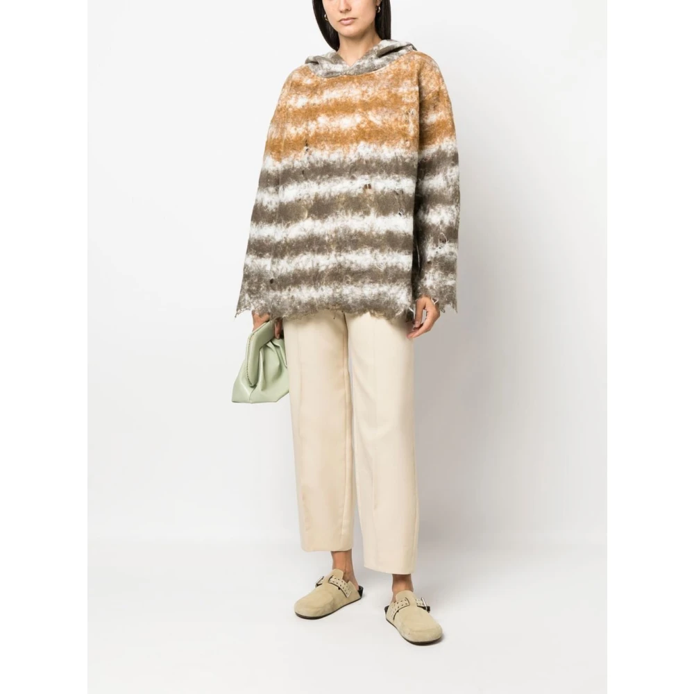 Vitelli Rode Oversized Wollen Trui met Capuchon Multicolor Dames