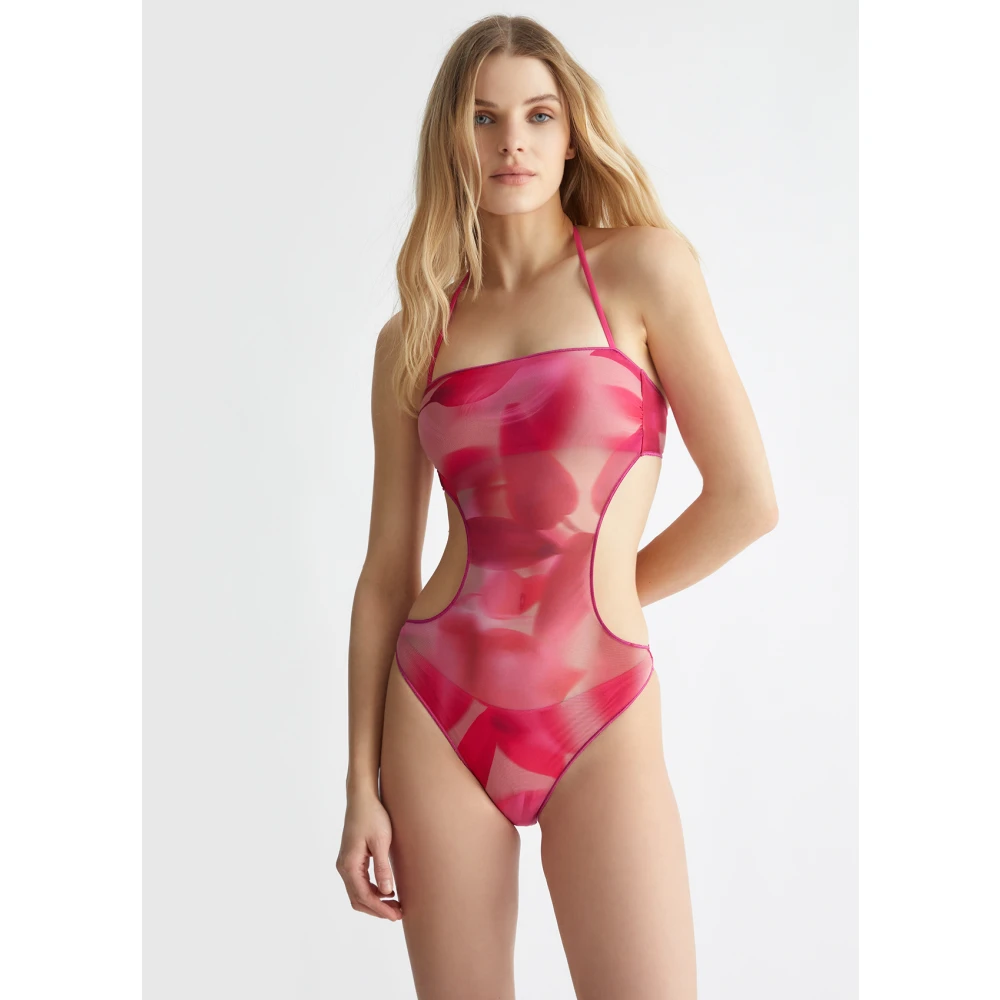 Liu Jo Badpak met bladerenprint Pink Dames