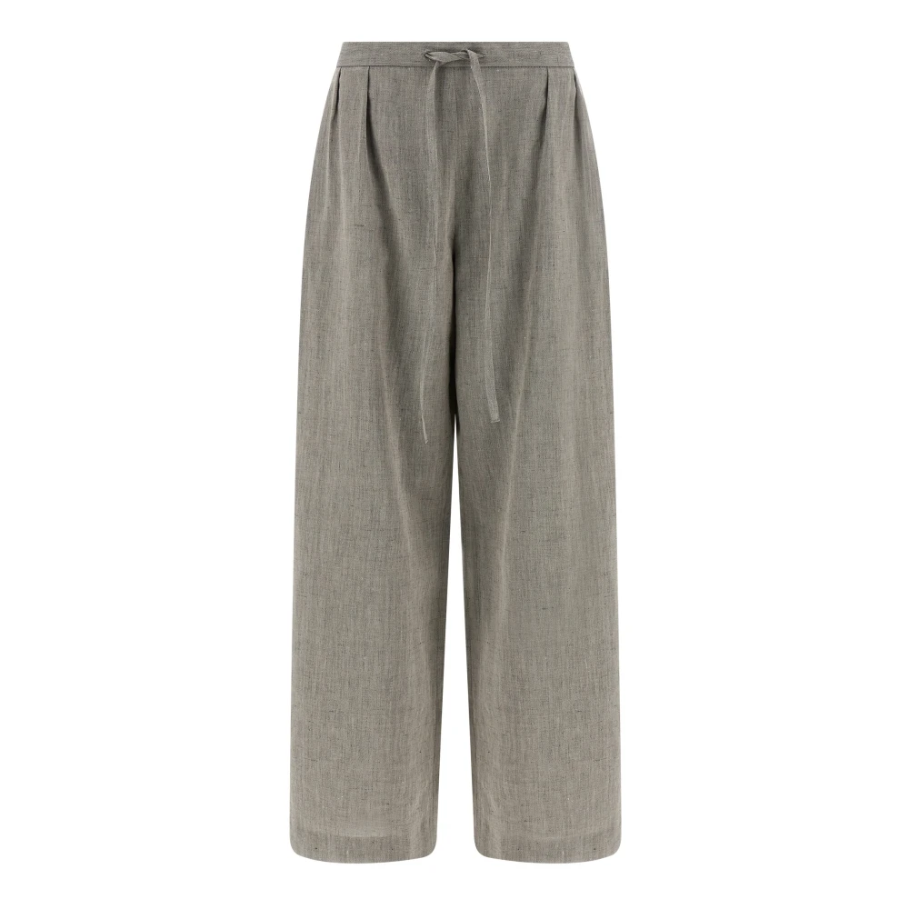 Loulou Studio Women's Gray Wide Trousers, S, Clark Trousers