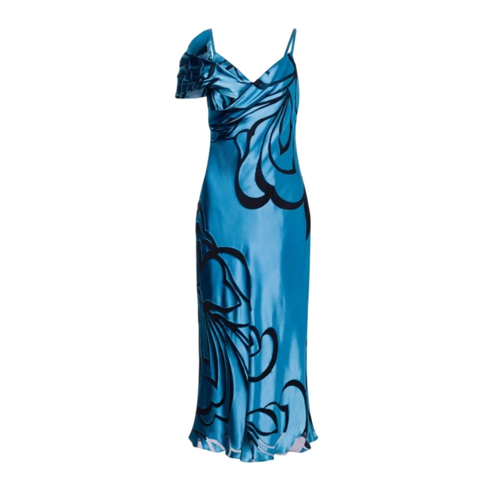 Alberta Ferretti Women's Blue Party Dresses, L, Polyester Dresses And Jumpsuits