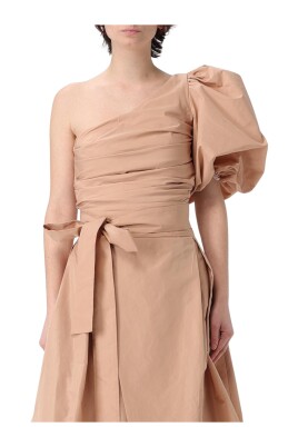 elegant-puff-sleeve-wrap-dress