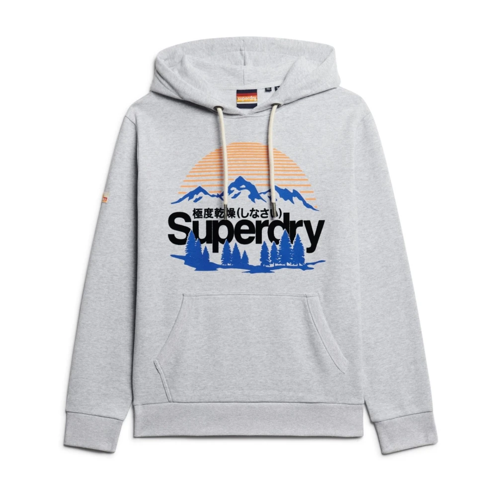 Superdry Men's Gray Outdoor Graphic Hoodie