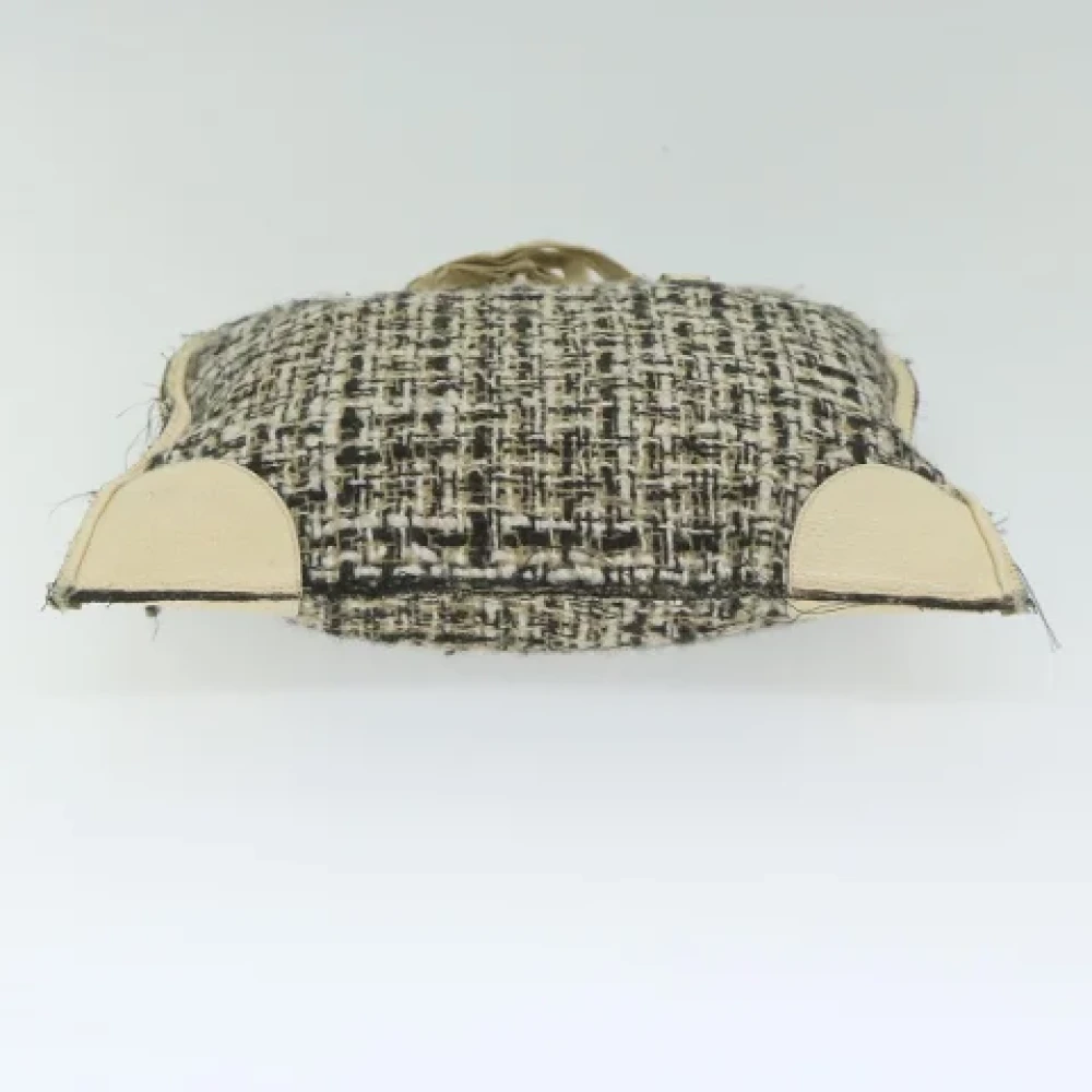 Prada Vintage Pre-owned Wool handbags Beige Dames