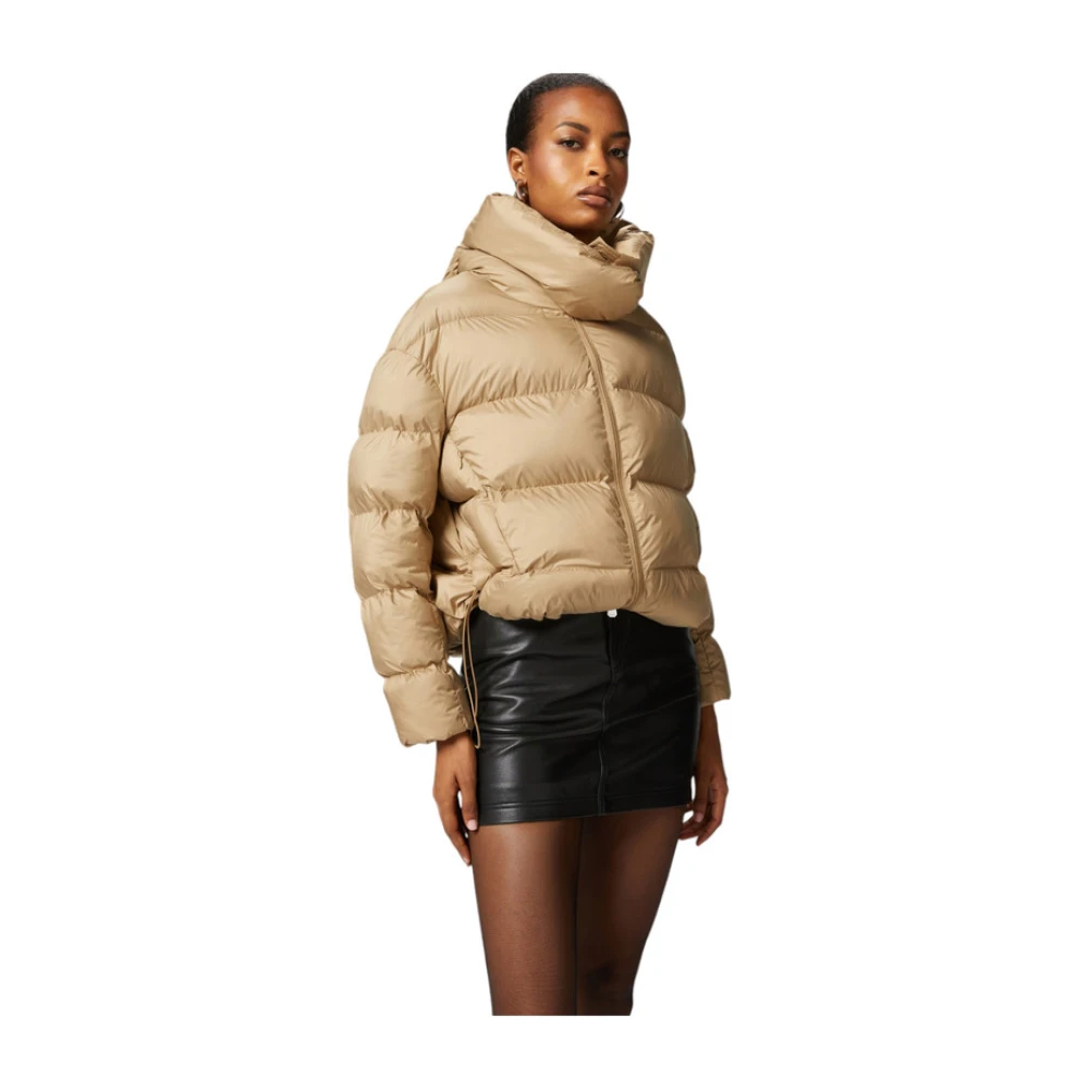 pinko Korte Gewatteerde Jas Beige Dames