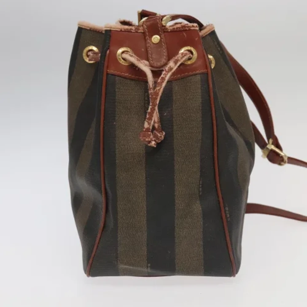 Fendi Vintage Pre-owned Canvas shoulder-bags Black Dames