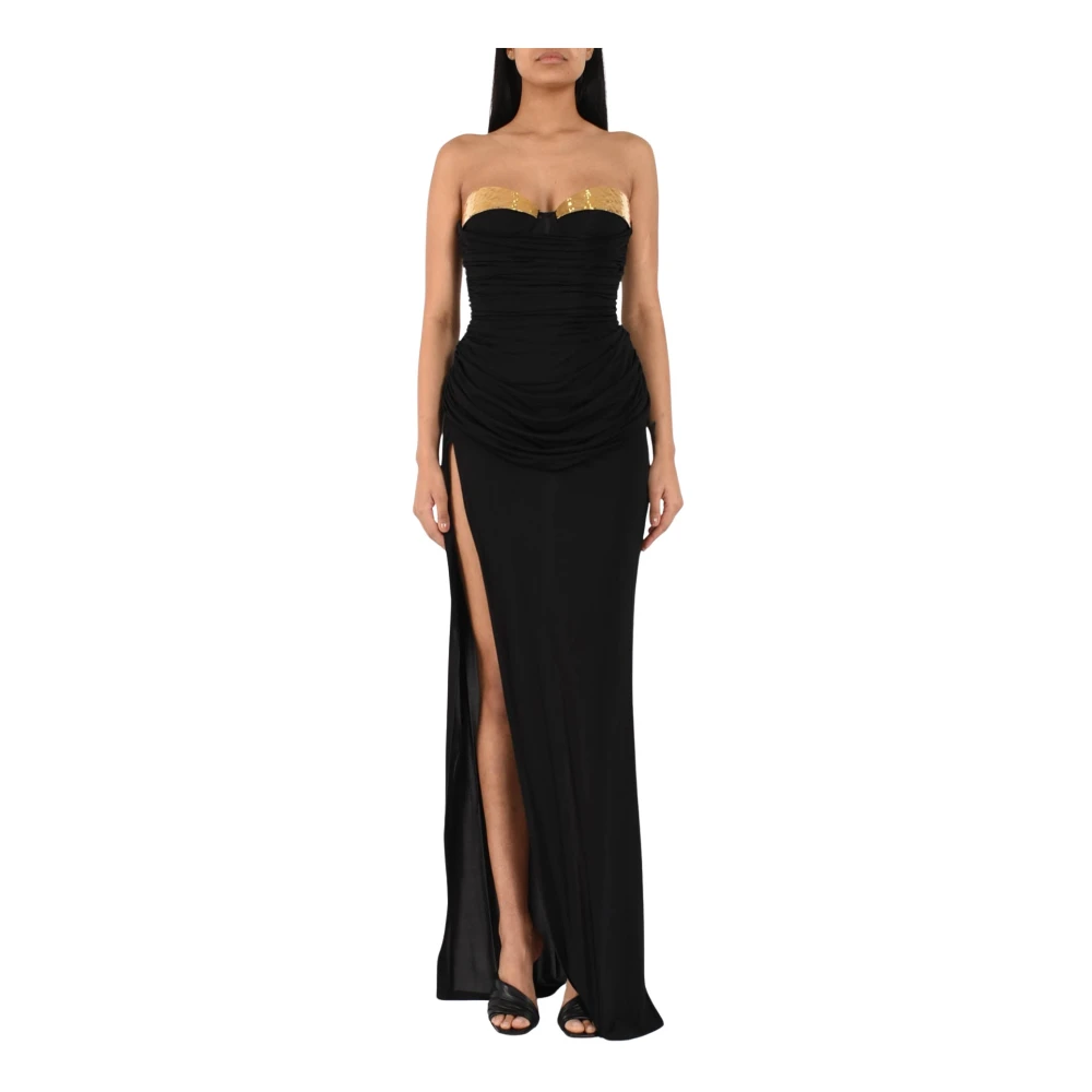 Elisabetta Franchi Black Red Carpet Dress In Lightweight Crêpe Jersey - Female - Gowns - L - Dresses