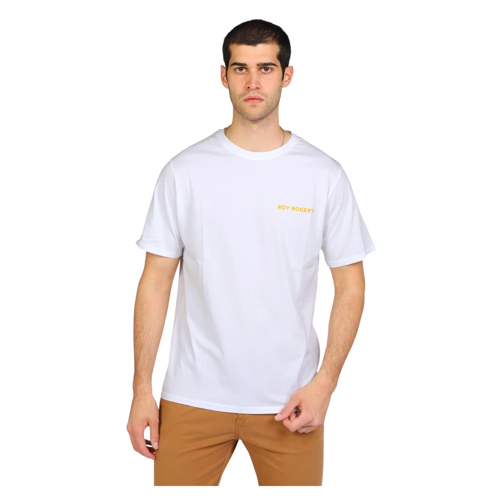 Roy Roger's Logo Print T-shirt White Heren