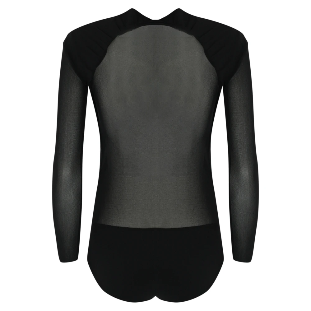 Philosophy di Lorenzo Serafini Zwarte Tule Longsleeve Top Black Dames