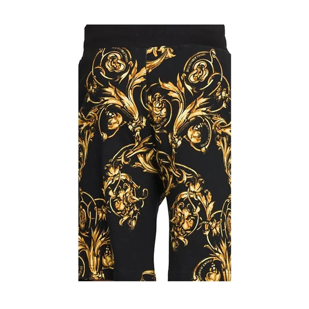 Versace Jeans Couture Barok Print Shorts voor Mannen Black Heren