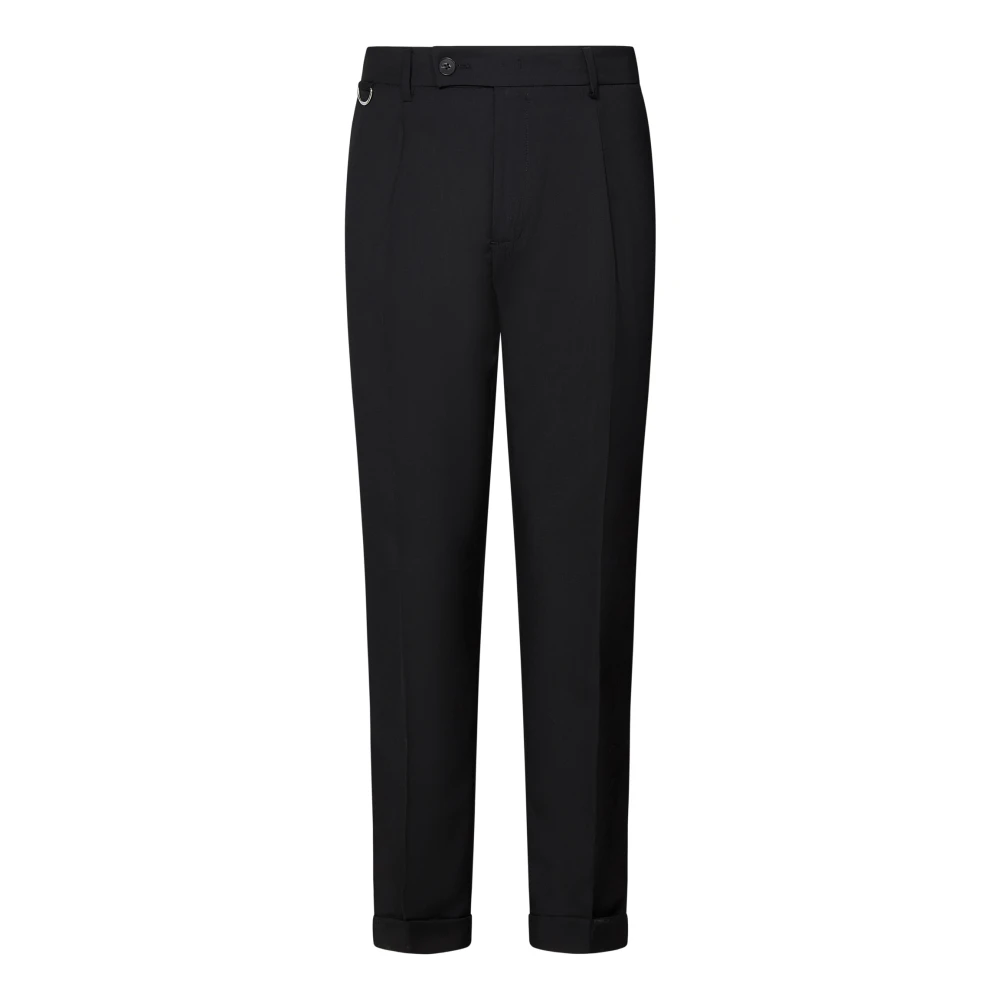 Low Brand Zwarte wollen broek Elegante stijl Black Heren