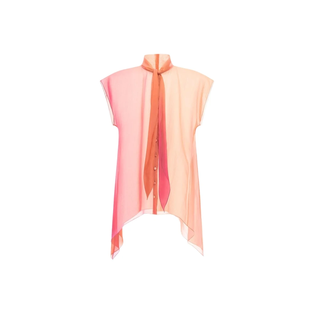 Roberto Cavalli Women's Fuchsia Bow Detail Shirt