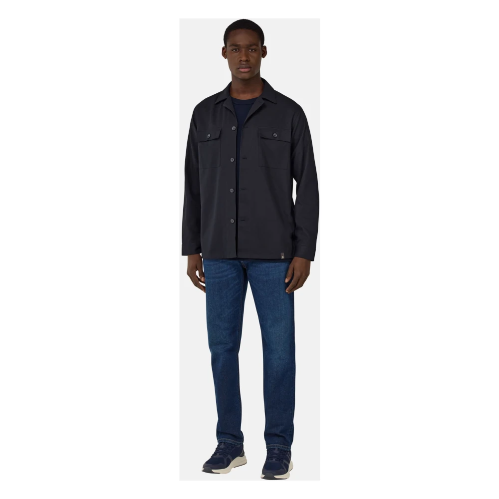 Boggi Milano Katoenen Overshirt Blue Heren