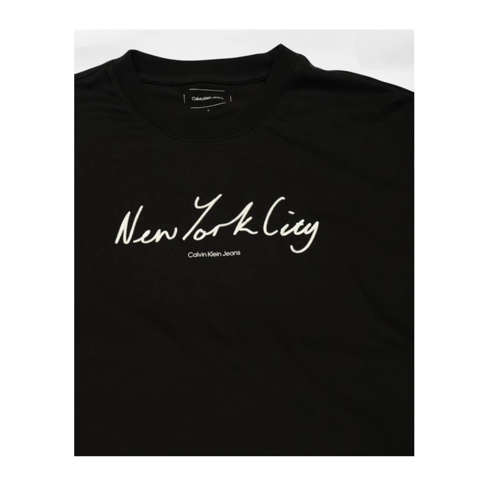 Calvin Klein NYC Logo T-shirt Zwart Black Dames