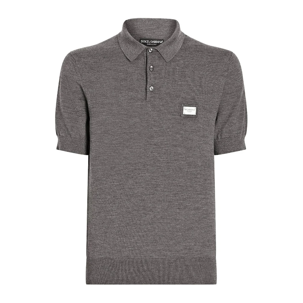 Dolce & Gabbana Gray Polo - Male - Polo Shirts - Xl - Tops