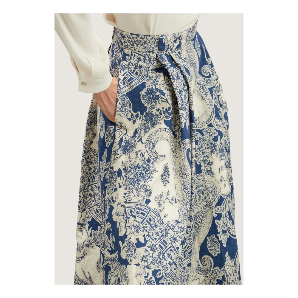 Motivi Jacquard geplooide rok met zakken Multicolor Dames