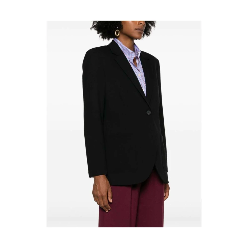 Harris Wharf London Zwarte Knoopjas met Inkepingen Black Dames