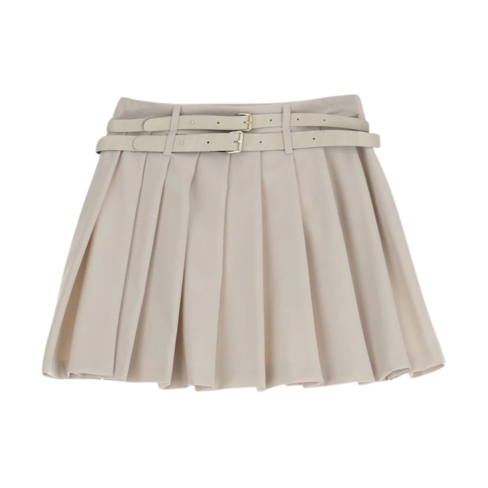 Imperial Geplooide effen minirok Beige Dames