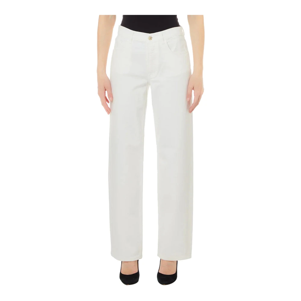 Liu Jo Witte Straight Broek voor Vrouwen White Dames