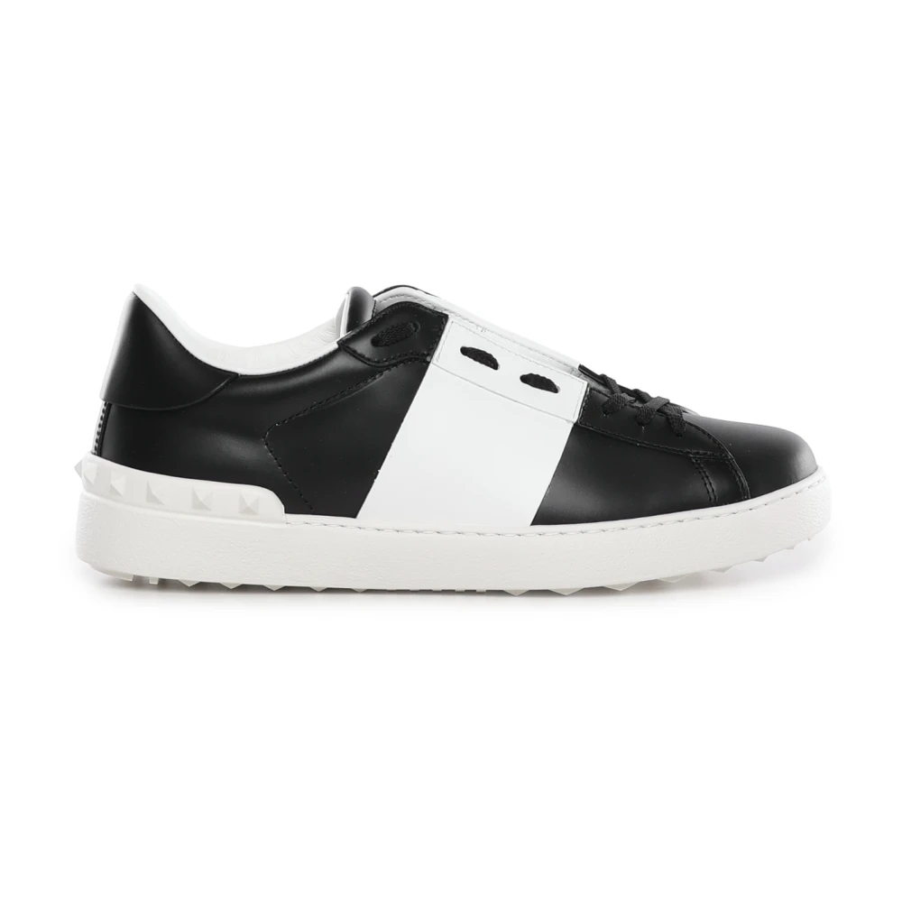 Valentino Garavani Men's Black Calfskin Open Sneaker