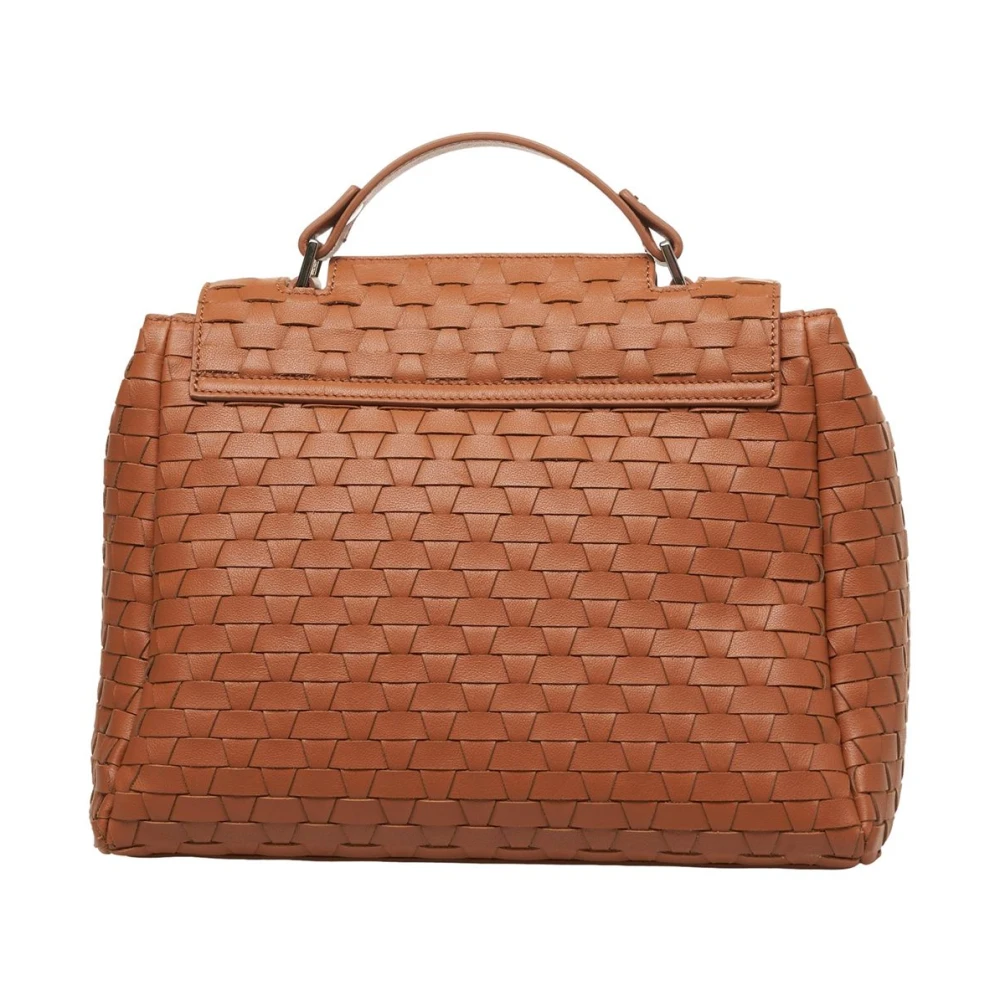 Orciani Luxe Leren Handtas Bruin Brown Dames