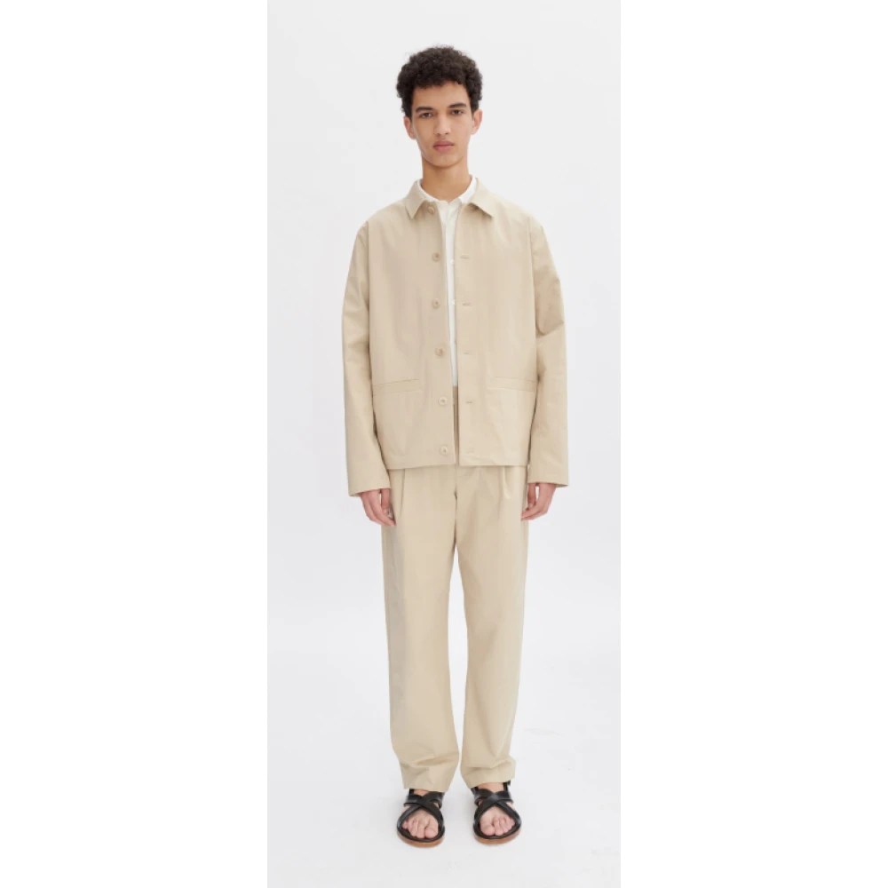 A.p.c. Beige militaire stijl textuur katoenen jas Beige Heren