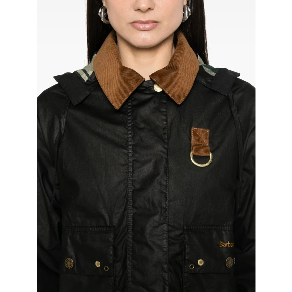 Barbour Zwarte Erma Jas met Afneembare Capuchon Black Dames
