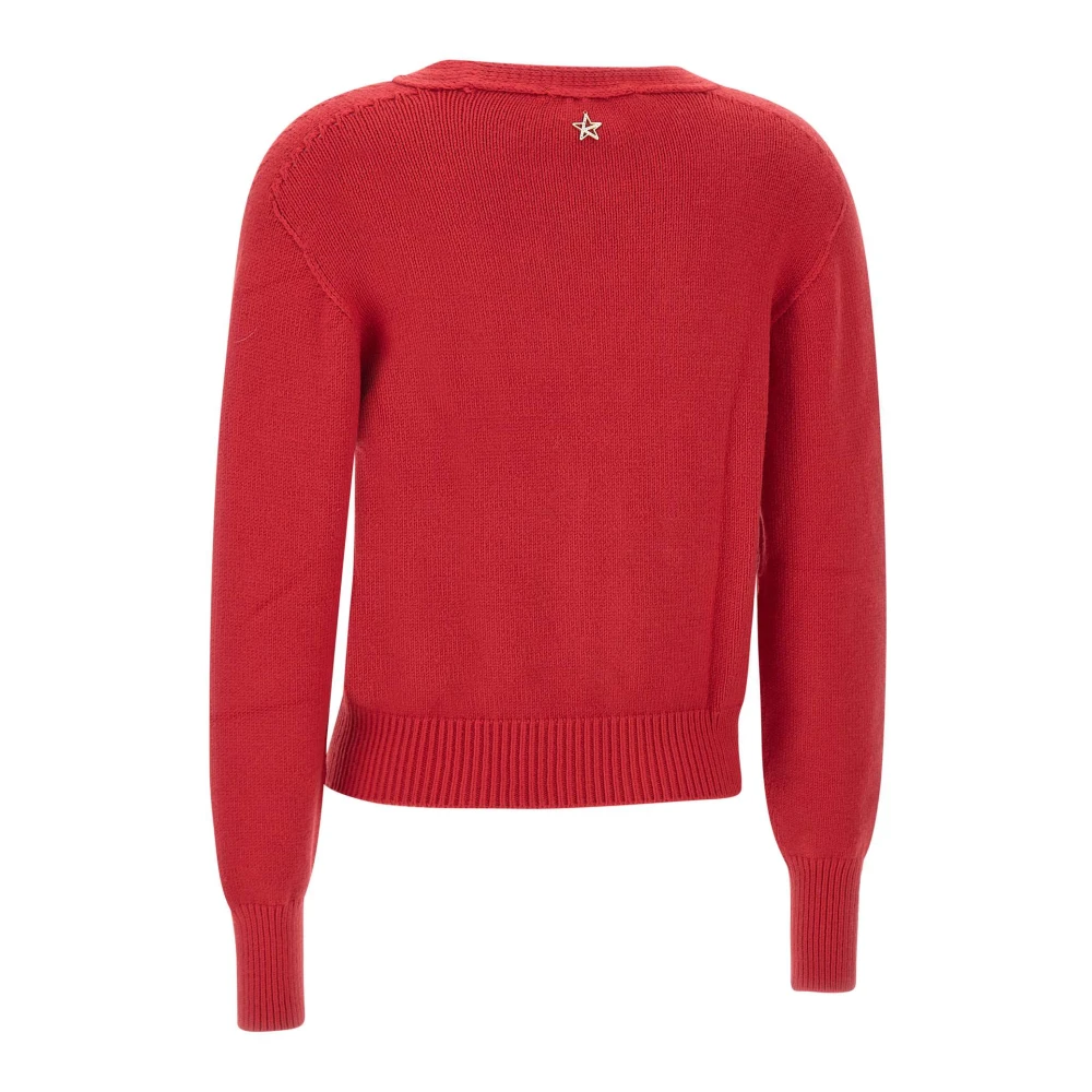 Kaos Rode V-hals Vest met Ster Logo Red Dames