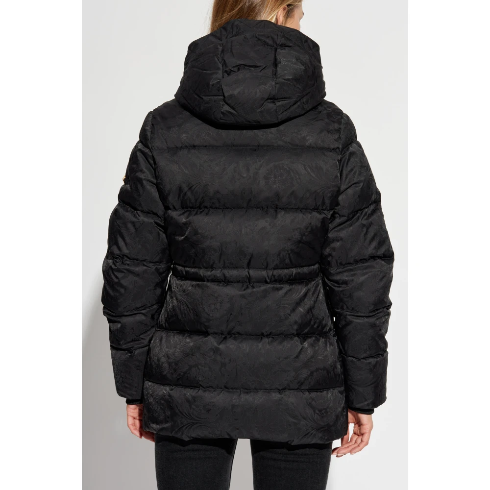 Versace Donsjack met afneembare capuchon Black Dames