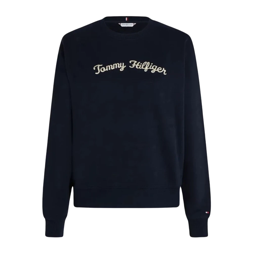 Tommy Hilfiger Moderne Script Sweatshirt voor Vrouwen Blue Dames