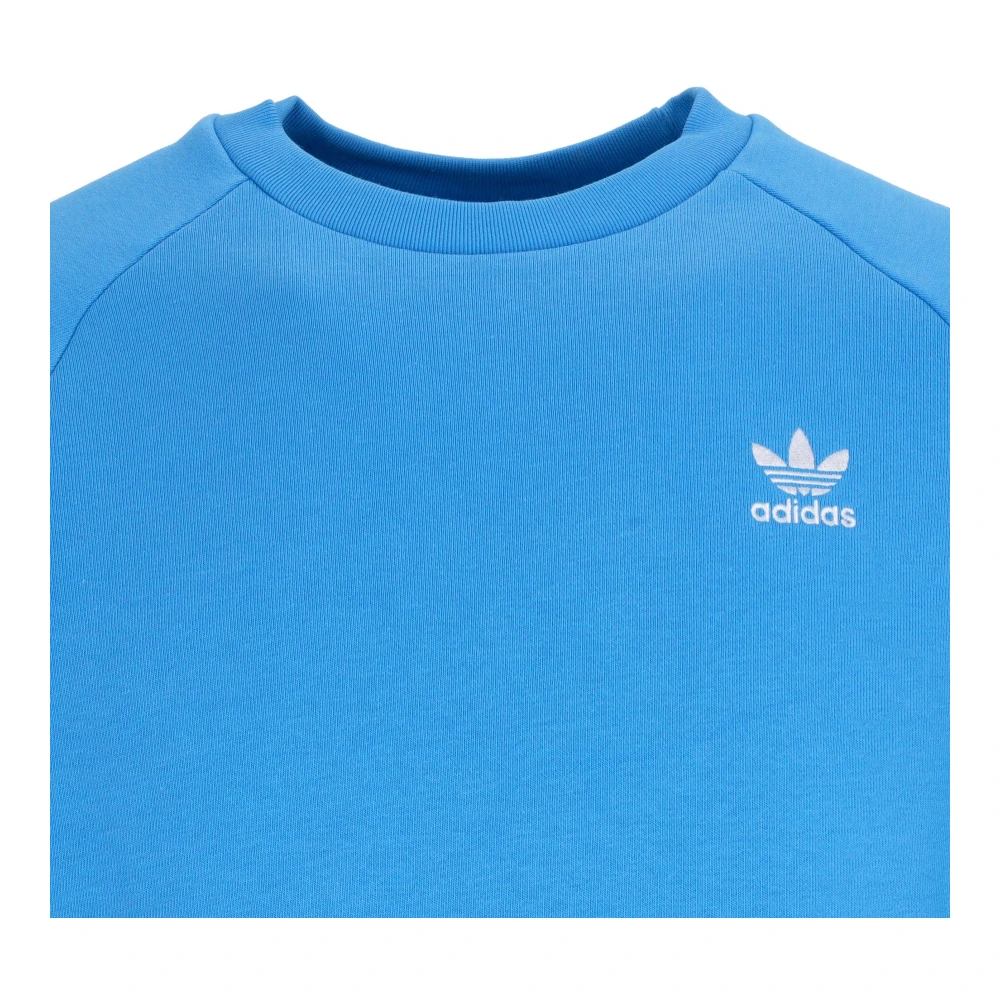 Adidas Blauwe Crewneck Sweatshirt met Trefoil Logo Blue Heren