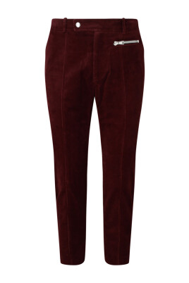 bordeaux-red-cotton-suede-cropped-trousers