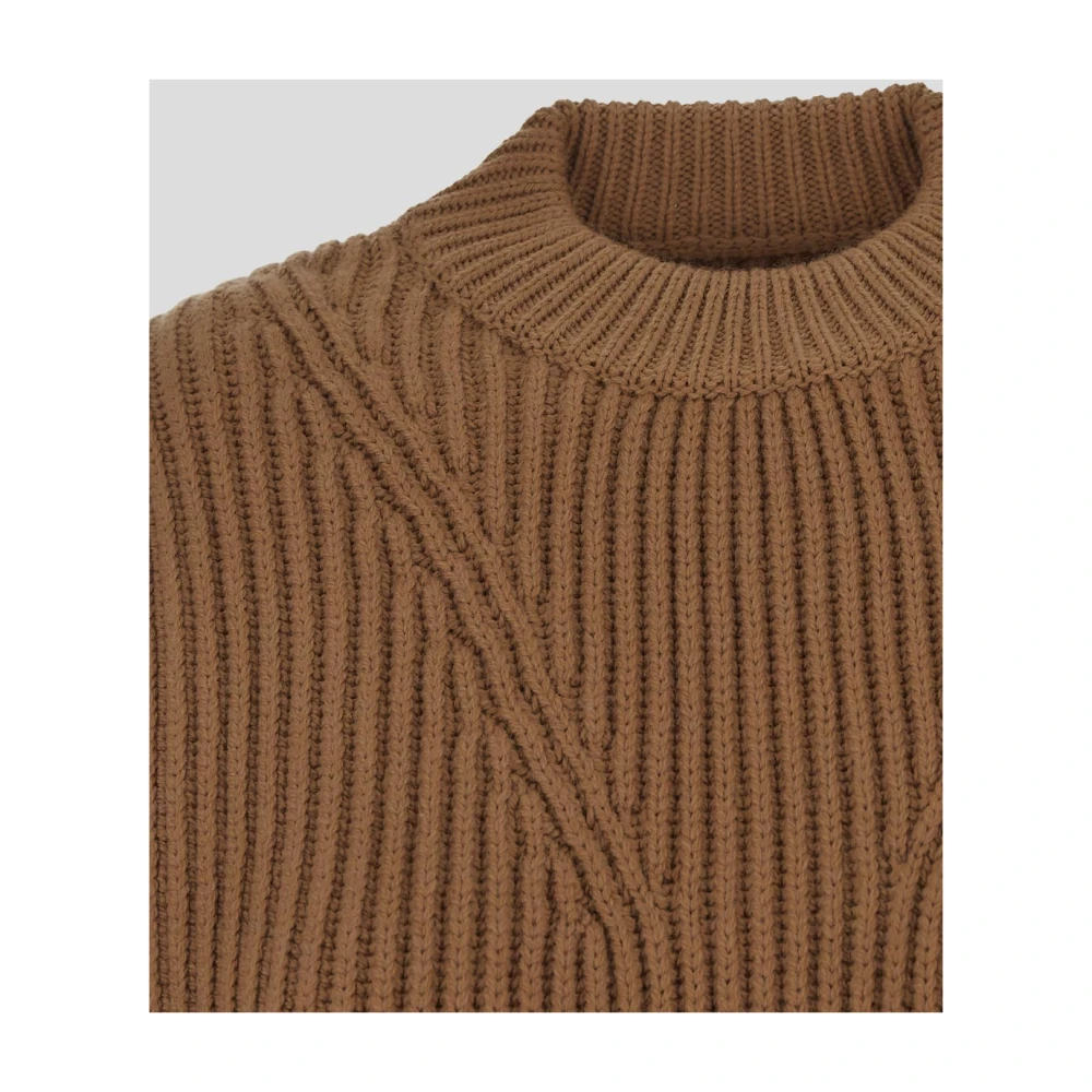 Jil Sander Chunky Merino Trui Brown Dames
