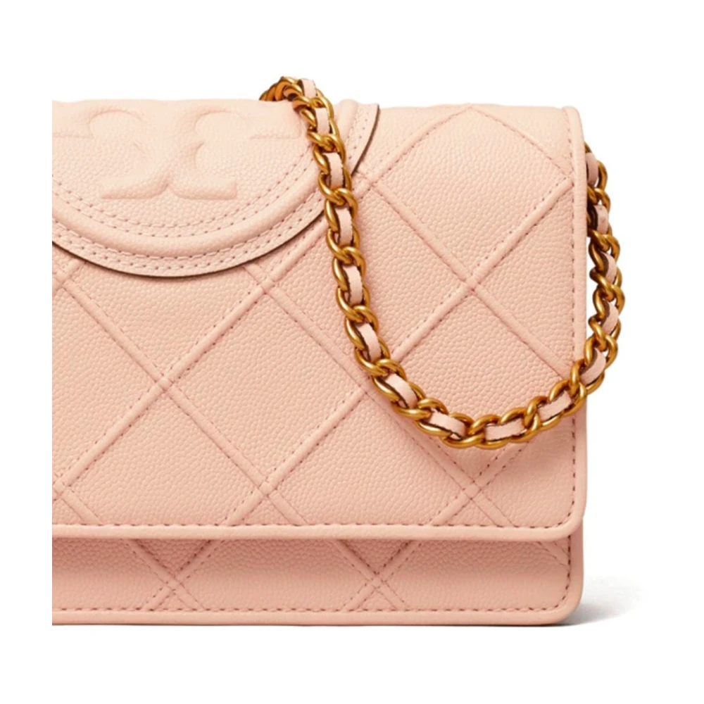 TORY BURCH Roze Leren Diamantpatroon Schoudertas Pink Dames