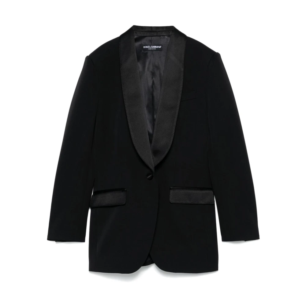 Dolce & Gabbana Damen Schwarz Jacken, K, Mgröße: