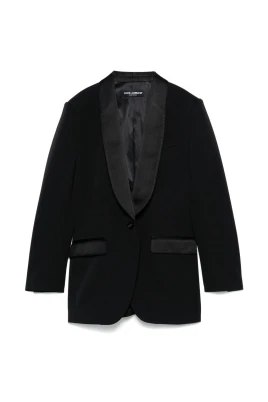 Svart Jacka Ytterkläder Elegant Stil