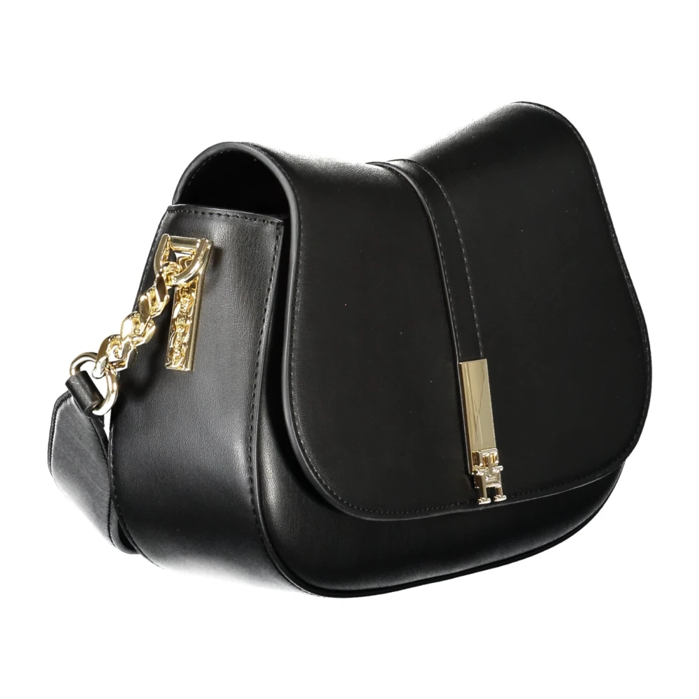 Tommy Hilfiger Zwarte Schoudertas met Verstelbare Band Black Dames