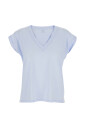 t-shirt-bleu-col-en-v-en-coton-femme