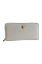 white-eco-leather-zip-around-wallet
