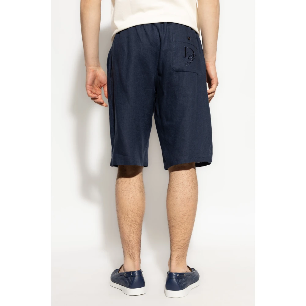 Dolce & Gabbana Linnen shorts Blue Heren