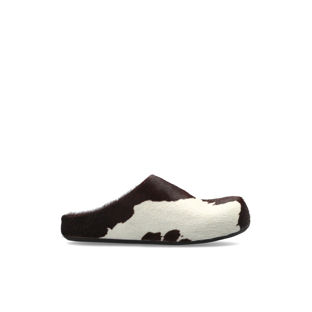 Marni Vrouw Bruin Schoenen Dames, 41 Eu, Leer, Fussbett Sabot