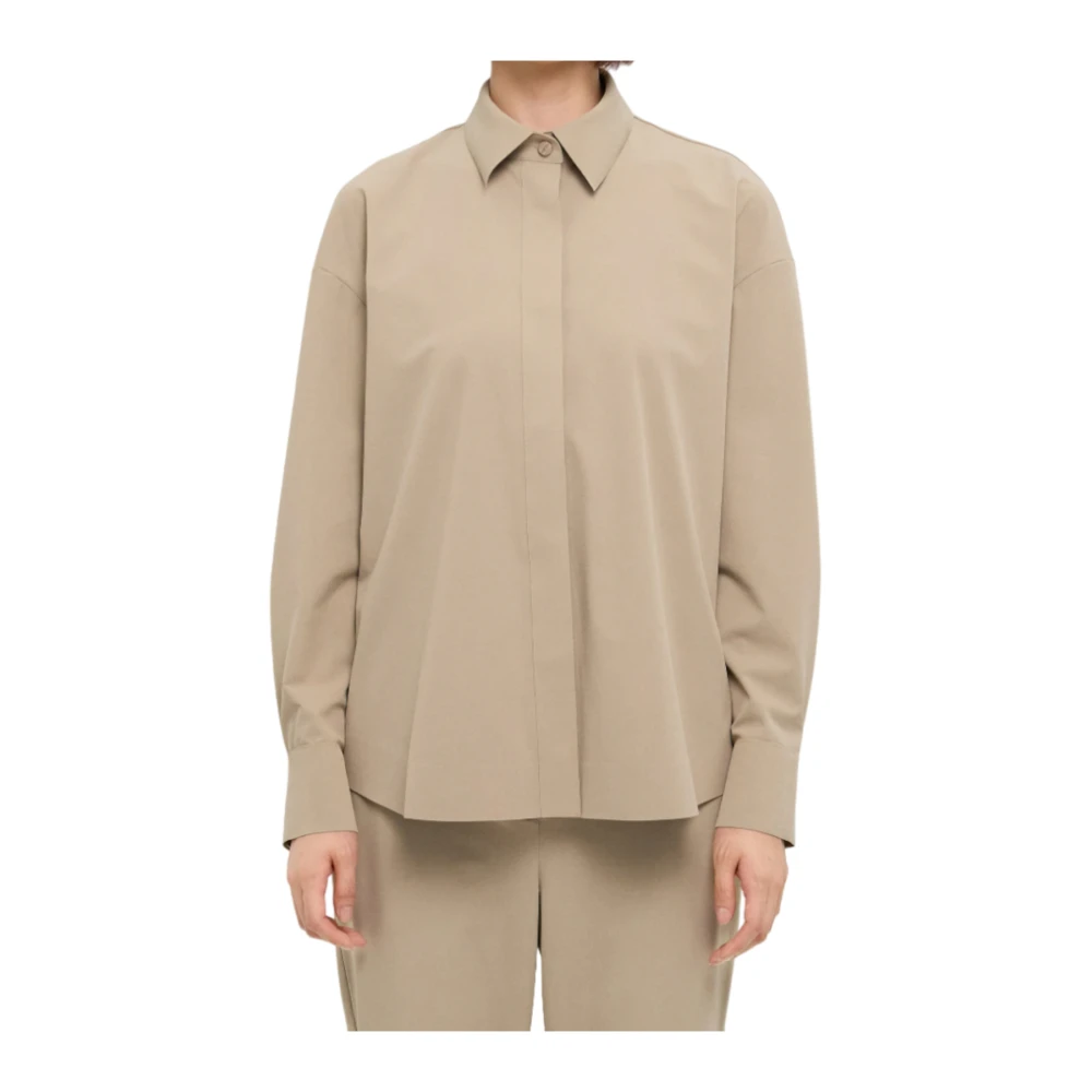 Max Mara Beige Overhemd met Lange Mouwen Beige Dames