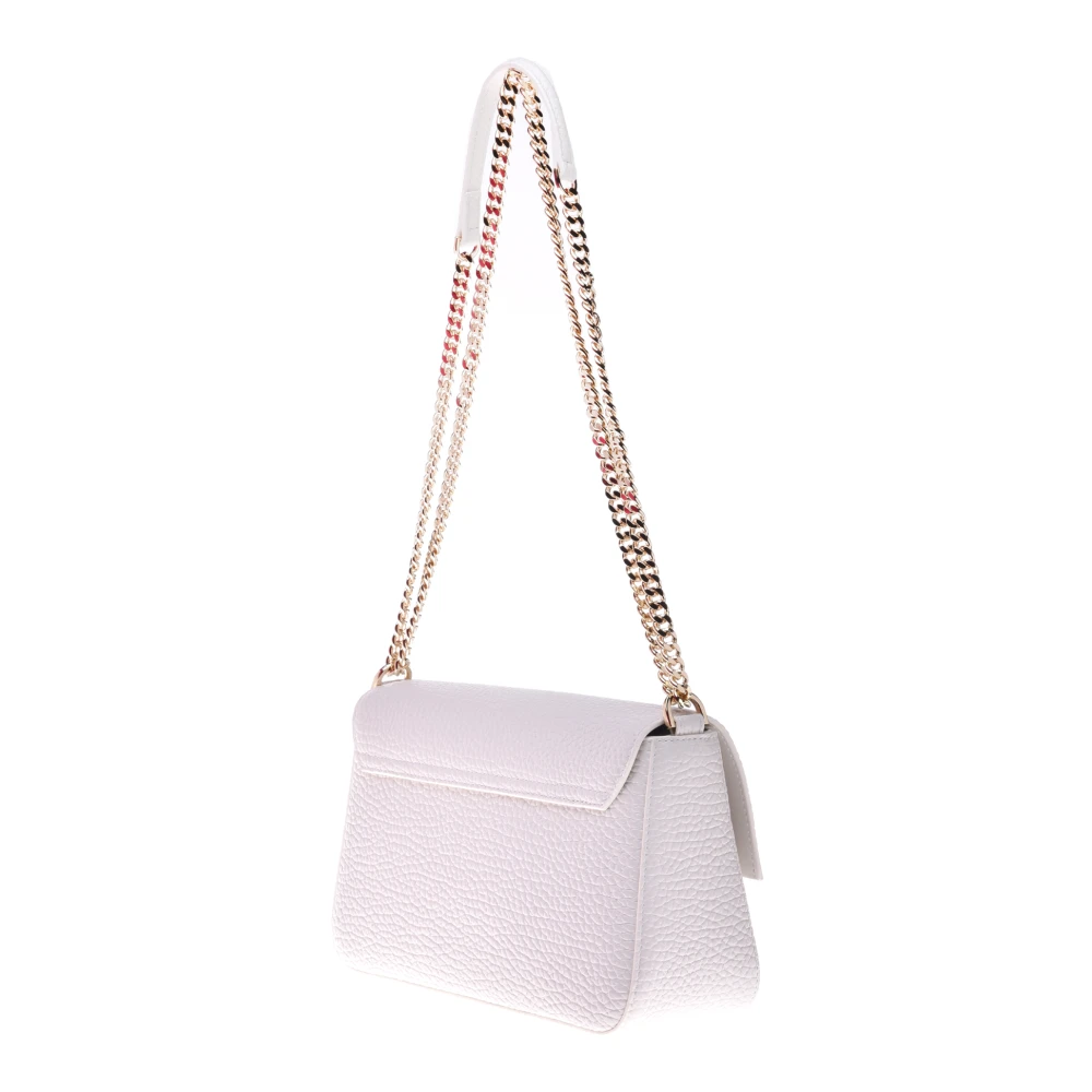 Baldinini Shoulder bag in white tumbled leather White Dames