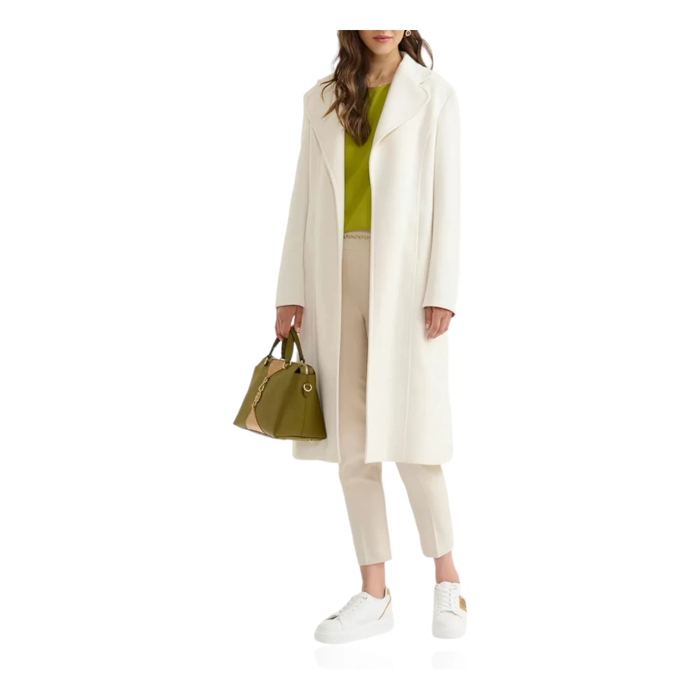 Alviero Martini 1a Classe Verfijnde fluwelen jas met iconische Geo-print riem White Dames