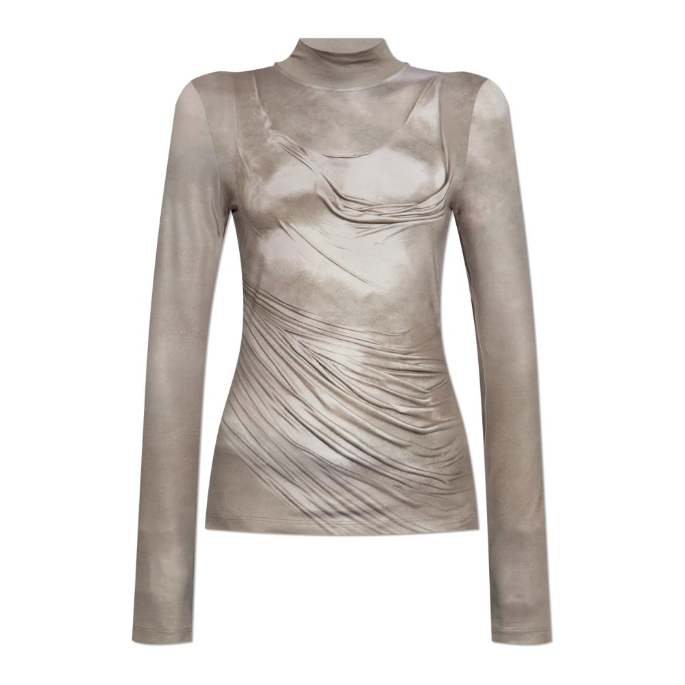 Balmain Top met opstaande kraag Gray Dames