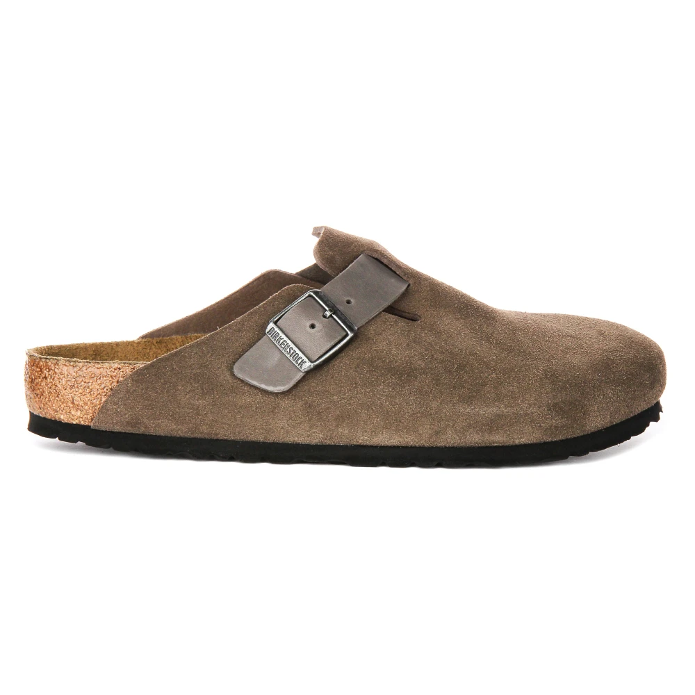 Birkenstock Men's Gray Mules, 6 Uk, Brown Suede Leather Clogs