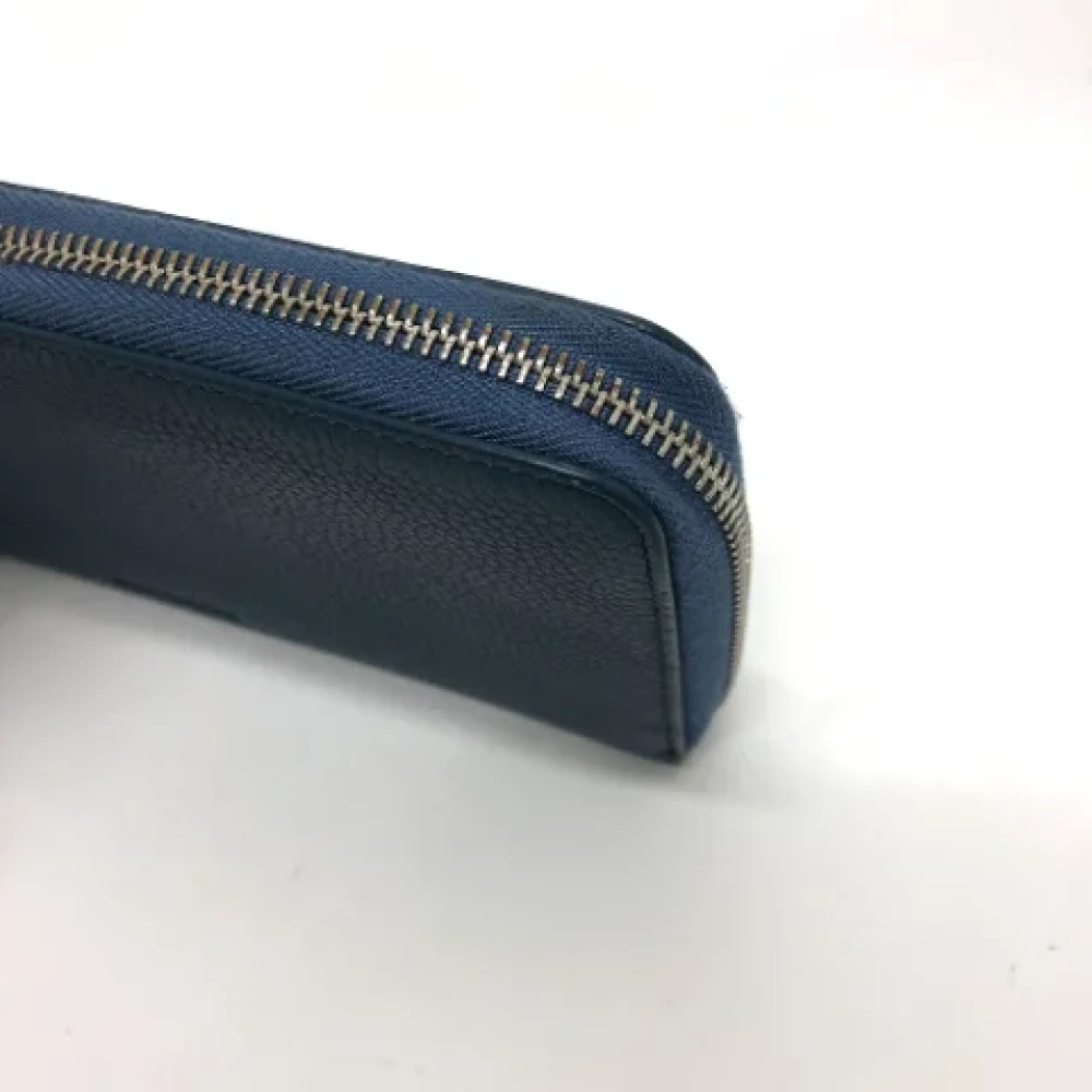 Dior Vintage Pre-owned Leather wallets Blue Heren